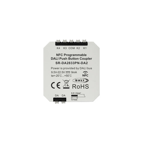 Acoplador DALI-2 - NFC programável - 4 botões de pressão