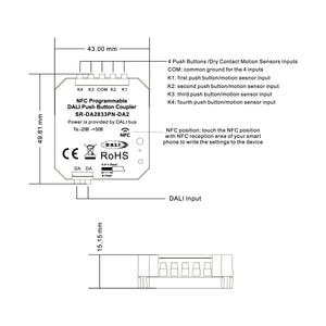 Acoplador DALI-2 - NFC programable - 4 pulsadores (2)