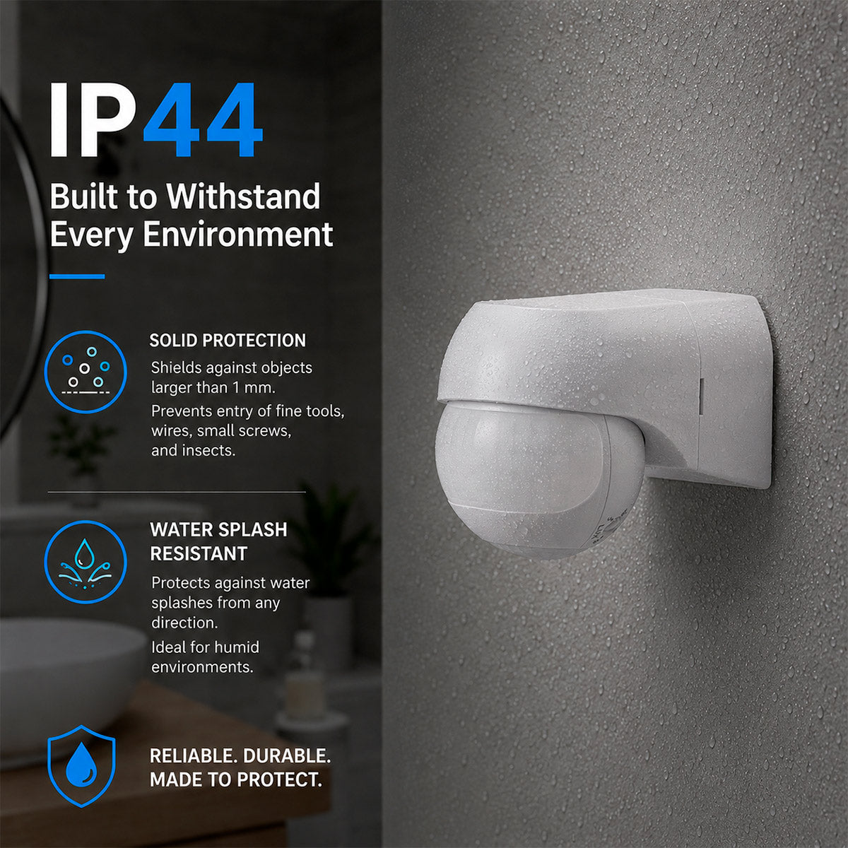 Sensor de movimiento PIR de pared - 180°/360° - 600W - IP44 (2)