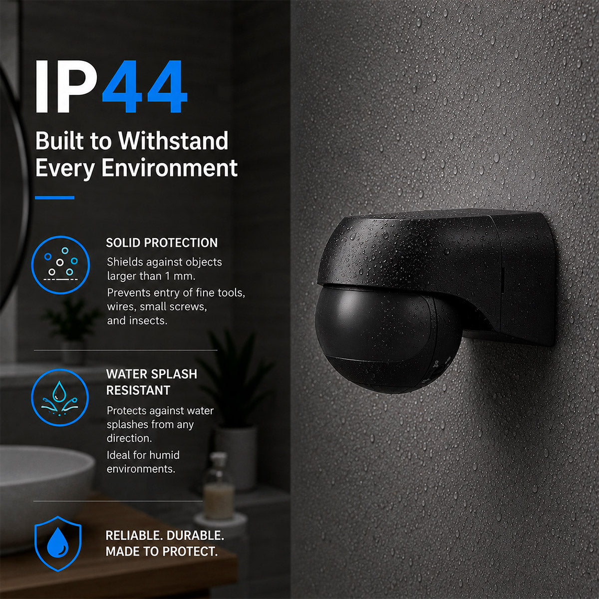 Sensor de movimiento PIR de pared - 180°/360° - 600W - IP44 (7)