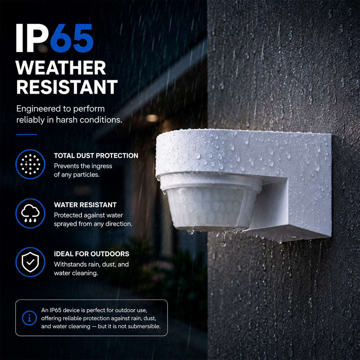 Sensor de movimiento PIR  de pared - 240° - 1000W - IP65 (2)