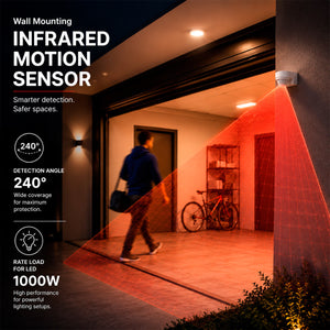 Sensor de movimiento PIR  de pared - 240° - 1000W - IP65 (1)
