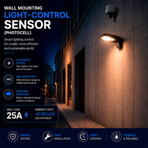 Sensor crepuscular de pared - 360º - 25A - IP66 (1)