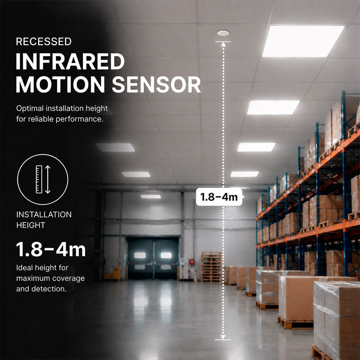 Sensor PIR de movimiento - Empotrable - 600W - 360° - IP65 (2)
