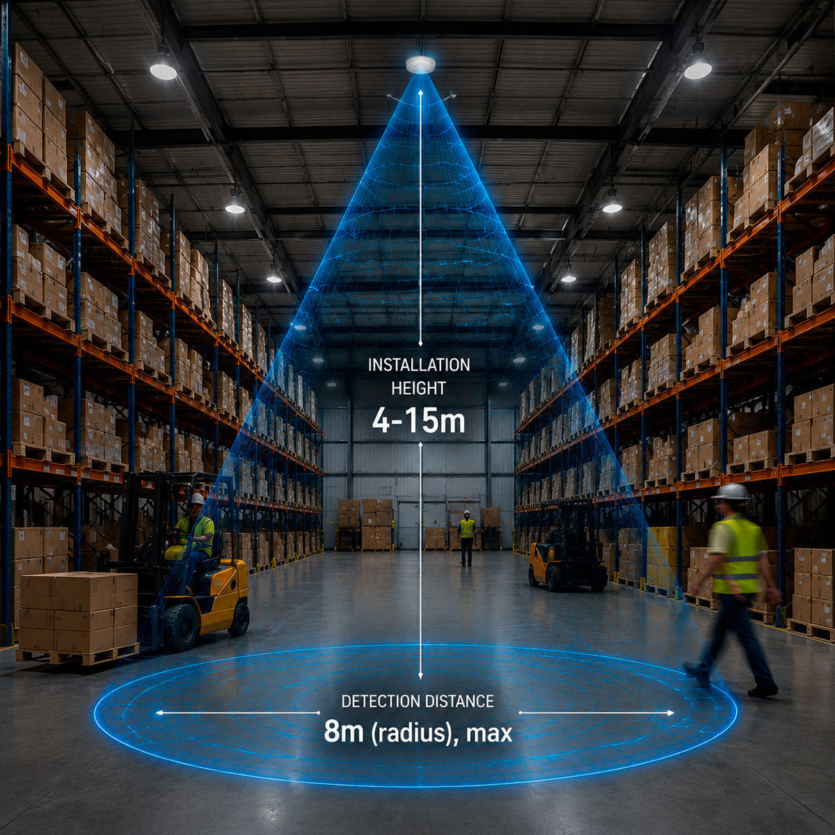 Sensor de movimiento microondas - Techos altos - 360º - 1000W - IP20 (1)