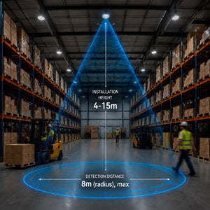 Sensor de movimiento microondas - Techos altos - 360º - 1000W - IP20 (1)