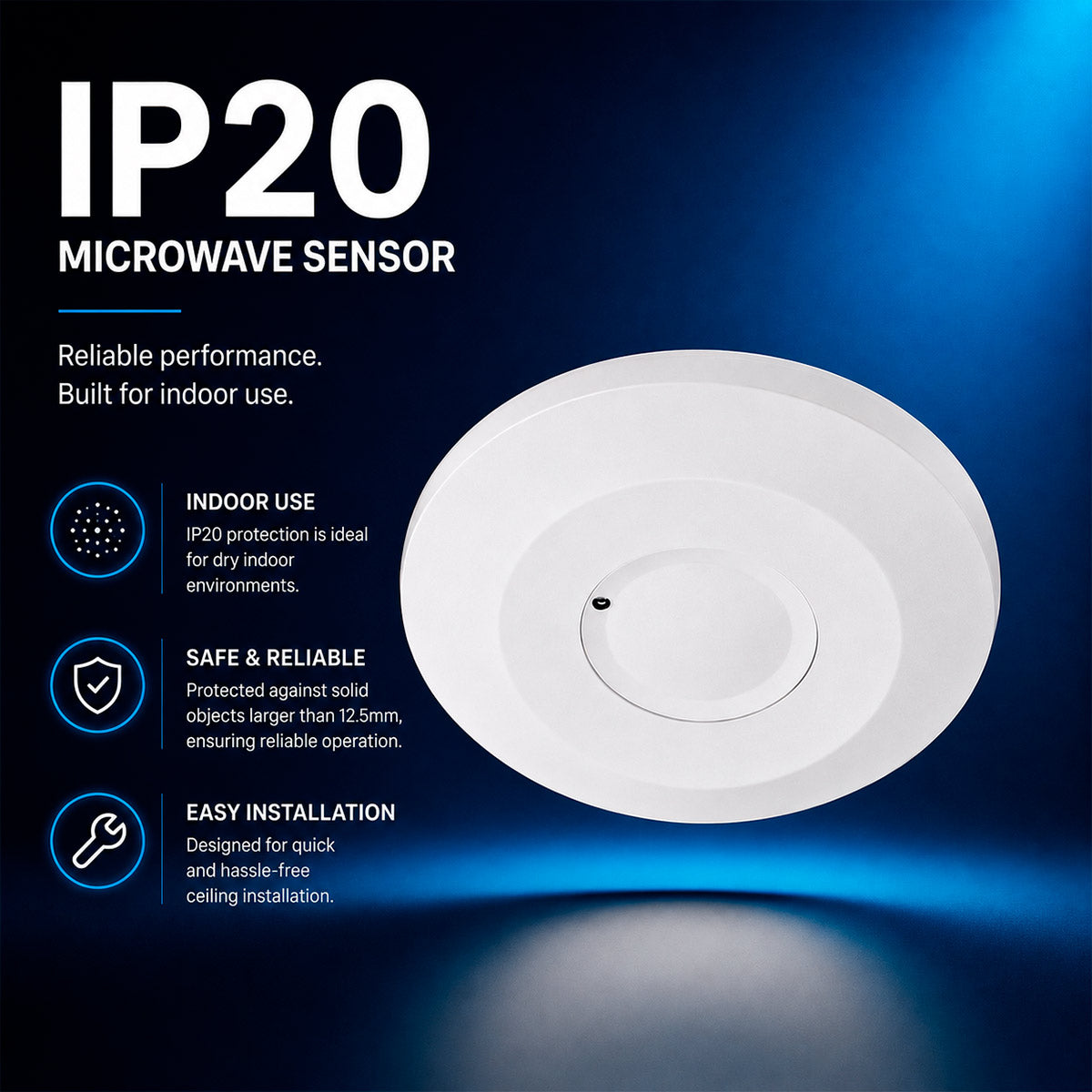 Sensor de movimiento microondas - Techos altos - 360º - 1000W - IP20 (3)