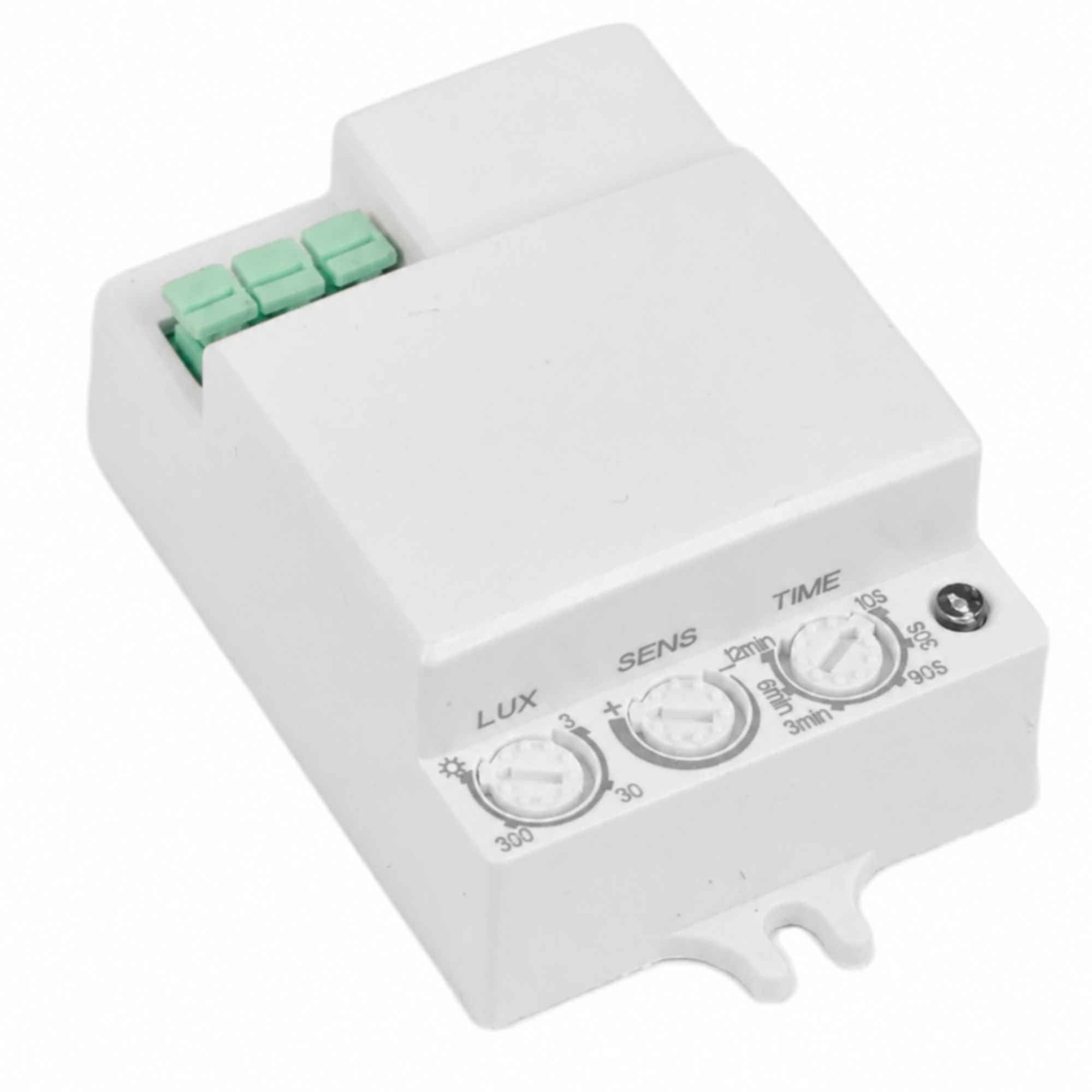 Sensor de movimiento microondas con conexión lateral - Superficie - 180°/ 360º - 300W - IP20