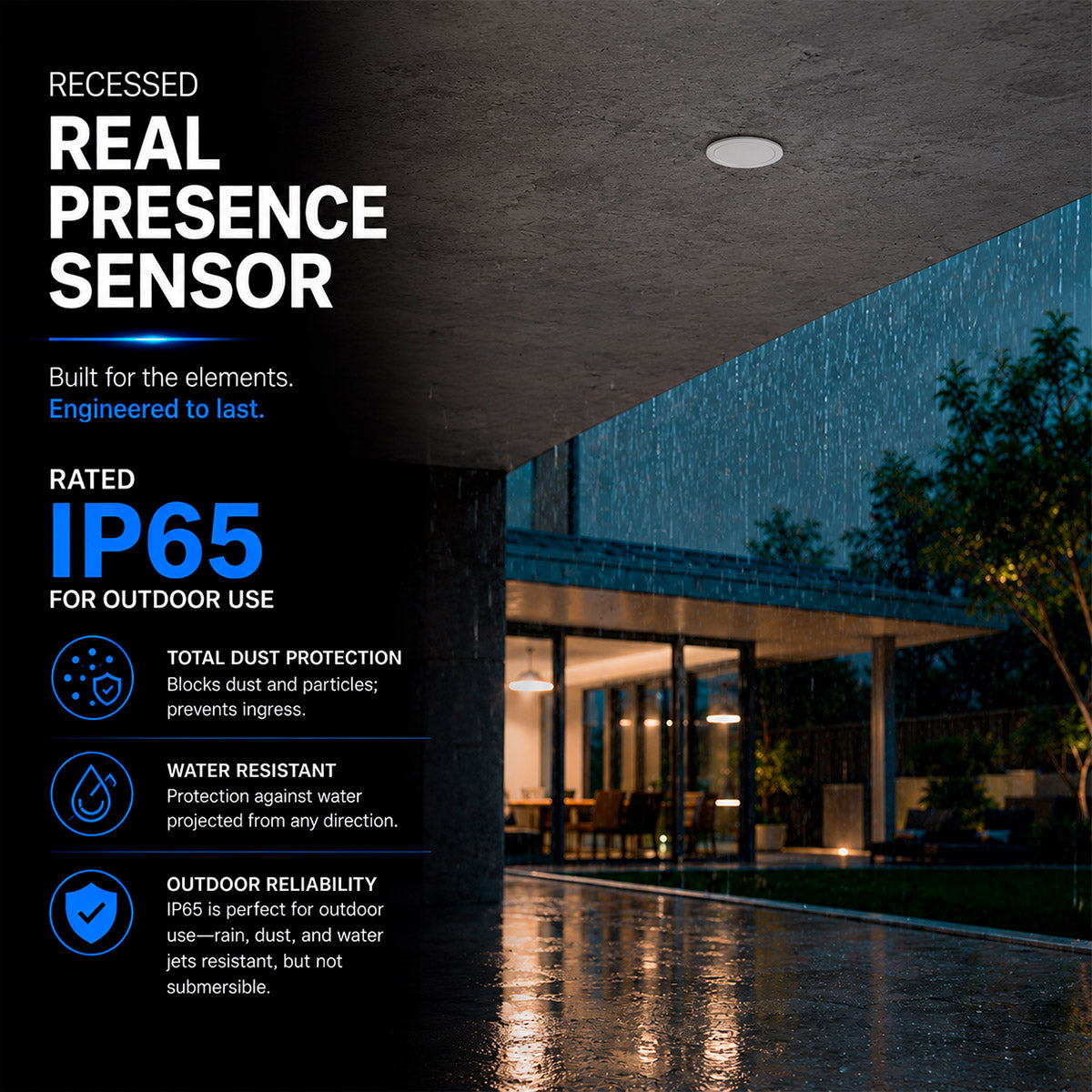 Sensor de presencia por microondas - Empotrable - 360º - 1000W - IP65 (3)