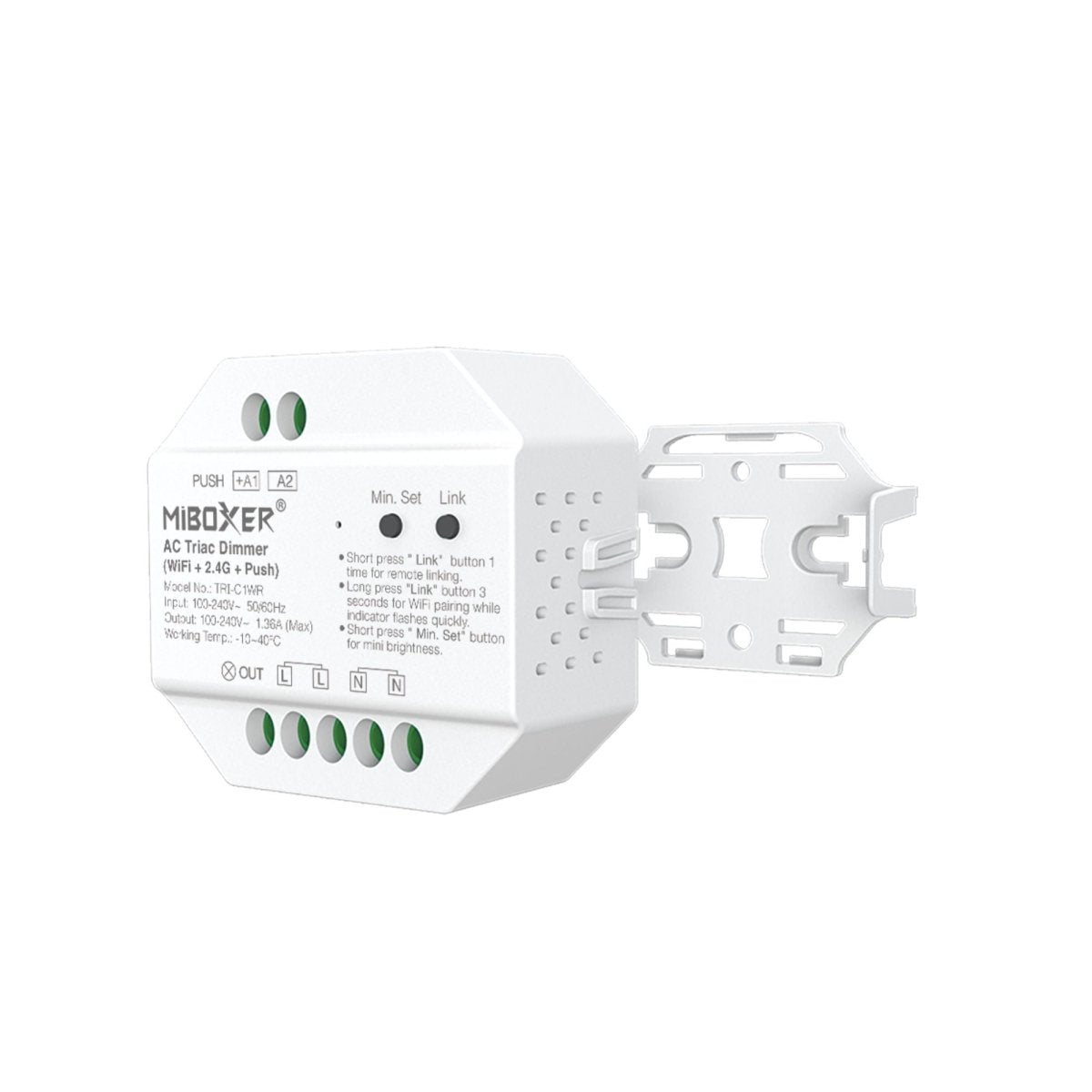 Dimmer TRIAC (WiFi + 2.4G + PUSH) - 300W - Mi Boxer - TRI-C1WR - Barcelona Led-Control y regulación