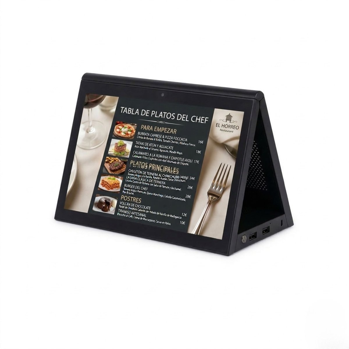 Display publicitario LCD de mesa 10.1'' con cámara - Pantalla doble - Táctil - Android 10 - Barcelona Led-Signage