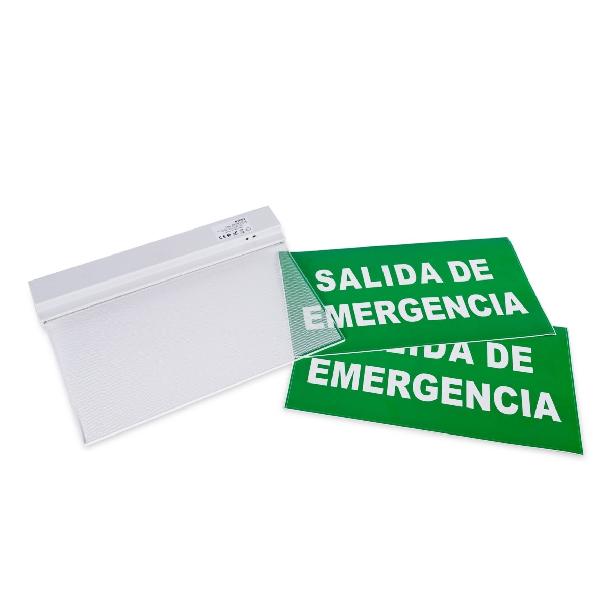 Luz de emergencia permanente con cartel "SALIDA DE EMERGENCIA" - Barcelona Led-