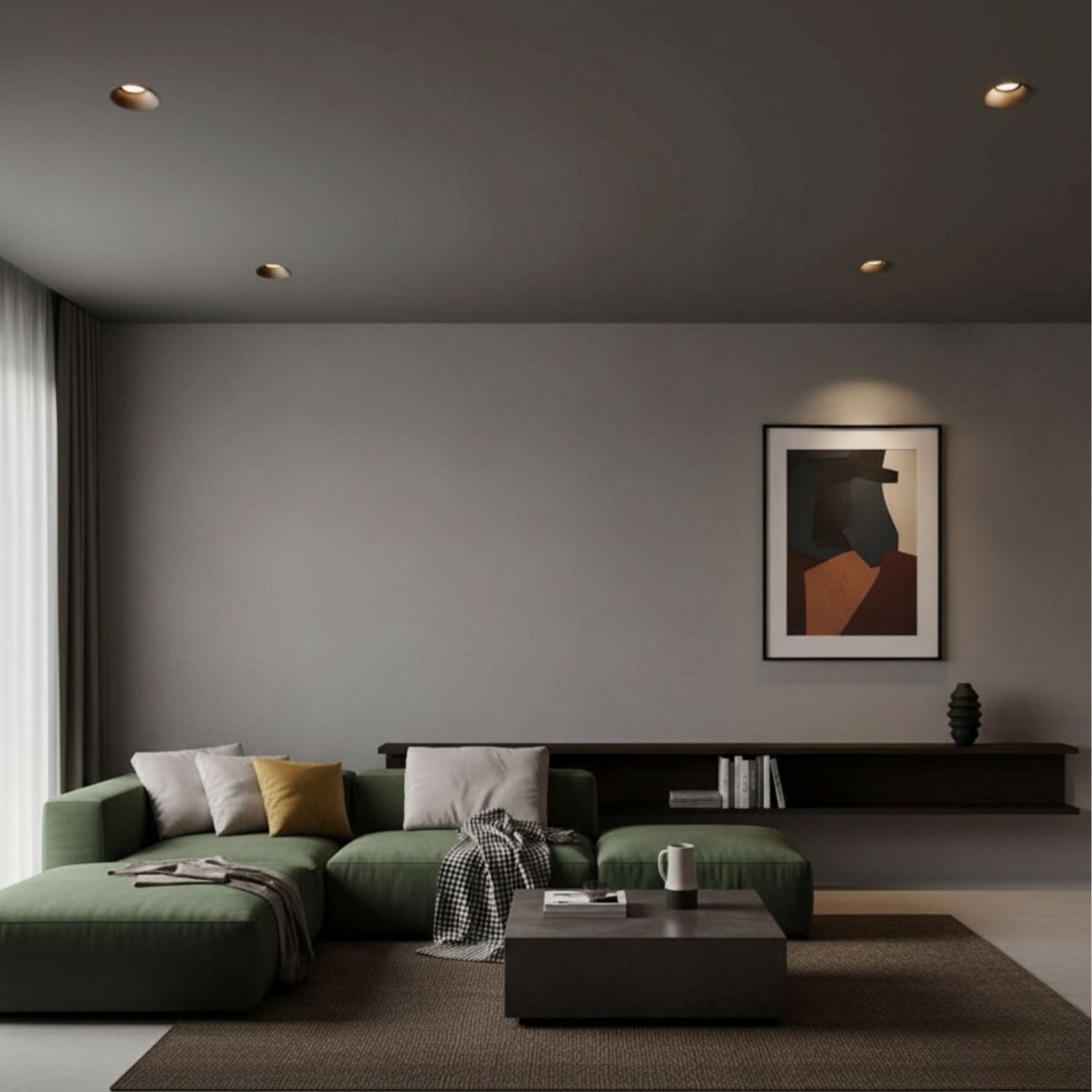 Aro downlight redondo de escayola "MUR" - GU10 - ø100mm (5)