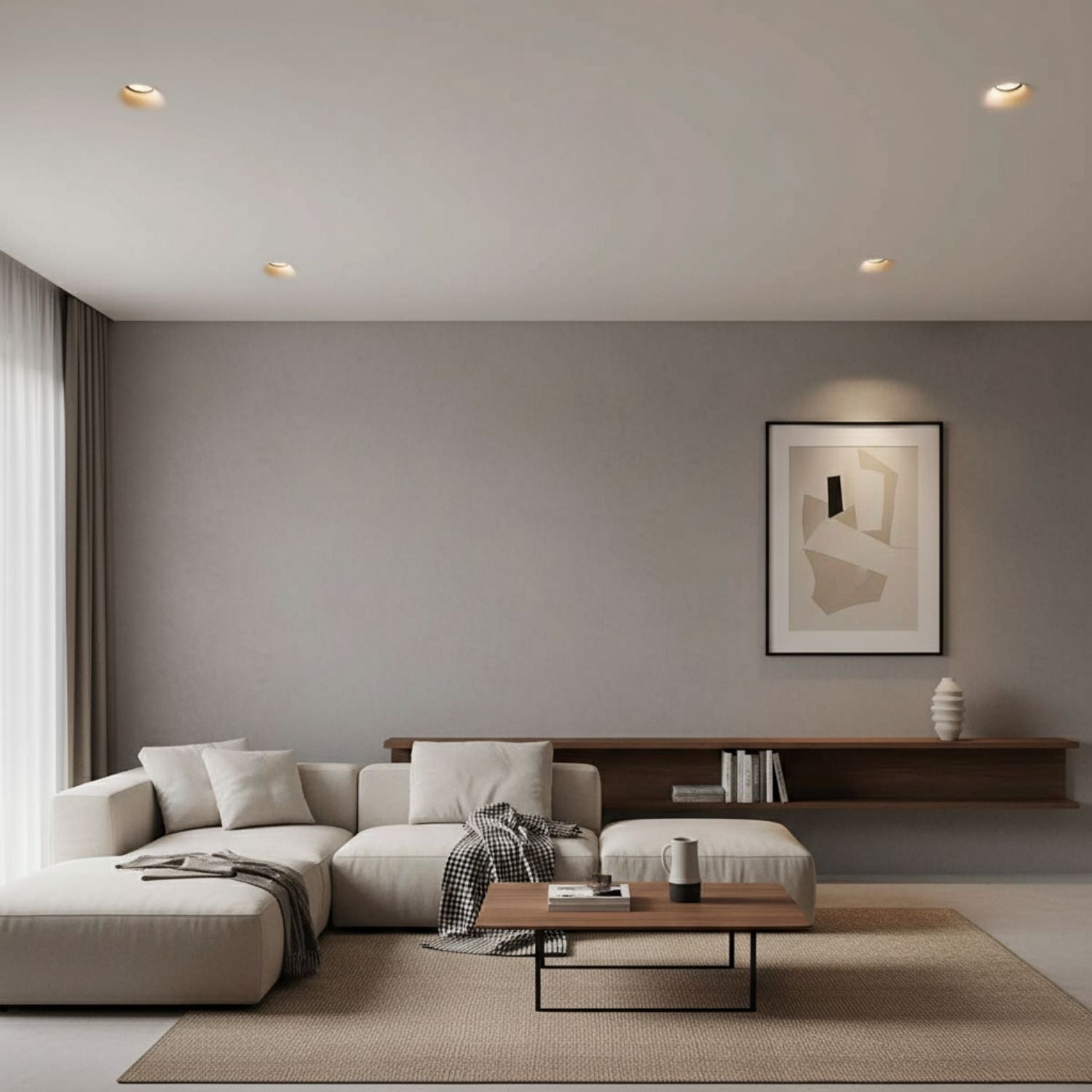 Aro downlight redondo de escayola "MUR" - GU10 - ø100mm (3)