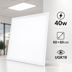 Panel LED empotrable Backlit 60x60cm - 40W - 100lm/W - Driver flicker free - UGR19 - IP40