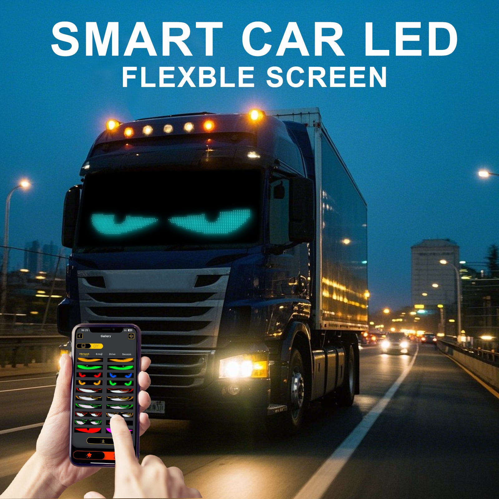 Display LED flexible doble - 12 x 59,5 cm - USB + Bluetooth + mando a distancia (5)