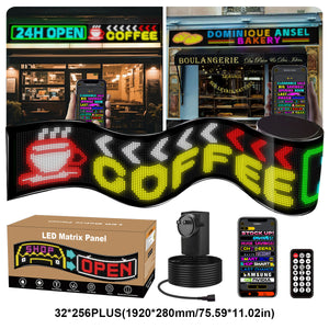 Display LED flexible programable - 192 x 28 cm - USB + Bluetooth + mando a distancia (5)