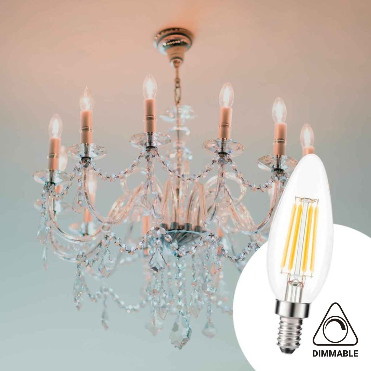 Bombilla LED Vela E14 5W Regulable C35 – 550 Lúmenes - Barcelona Led-