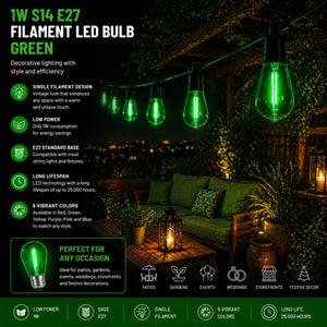Bombilla LED Filamento - S14 E27 - 1W - Cristal de colores (23)