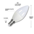 E14 C37 LED Candle Bulb 4.5W — Opal | Available in warm, neutral and cool white 4