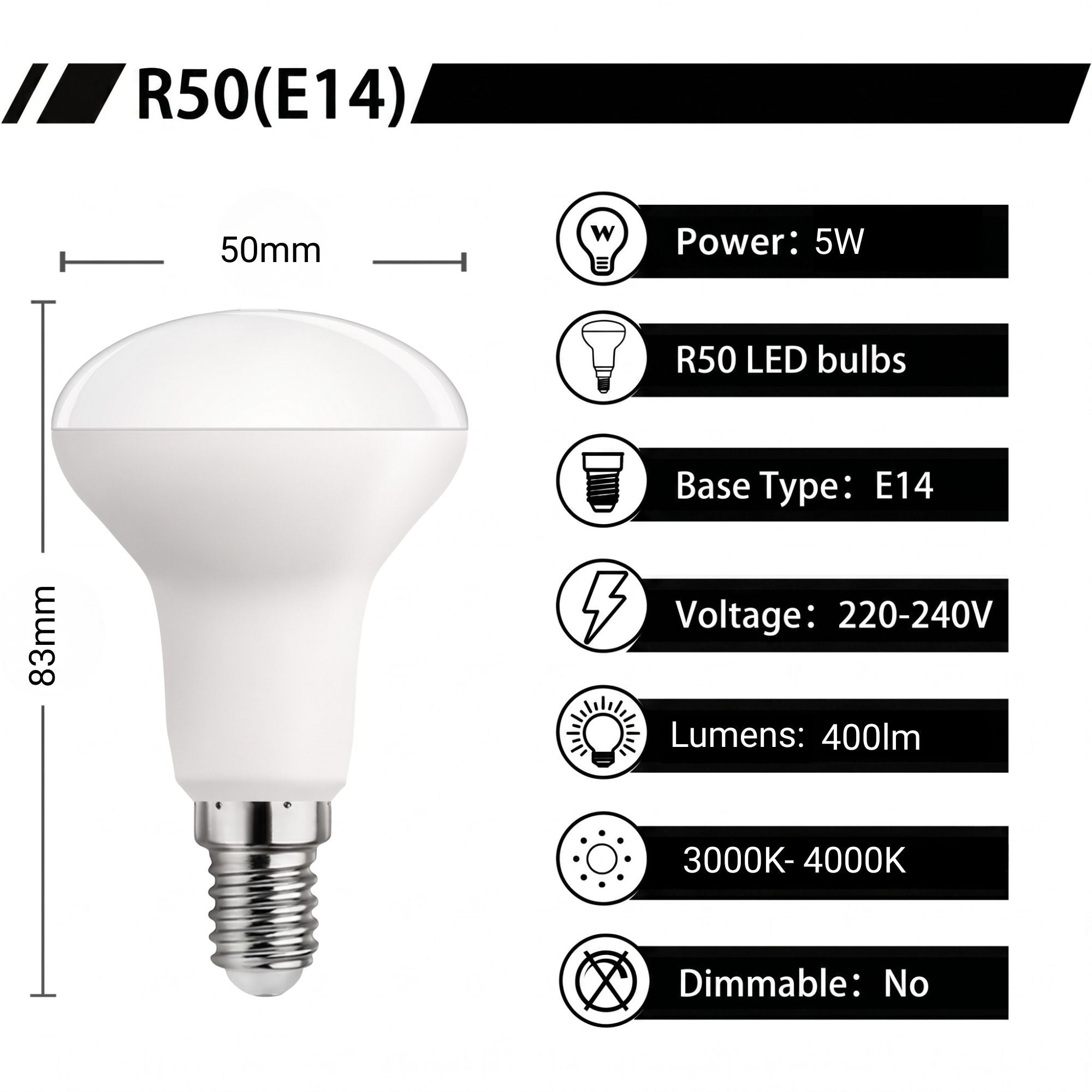 Bombilla LED reflectora - E14 R50 - 5W (3)