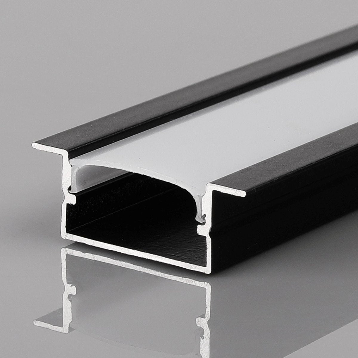 Perfil tira LED empotrable con difusor - 28x10mm - Tira LED ≤15mm - 2 metros - 0,6mm - Barcelona Led-Accesorios