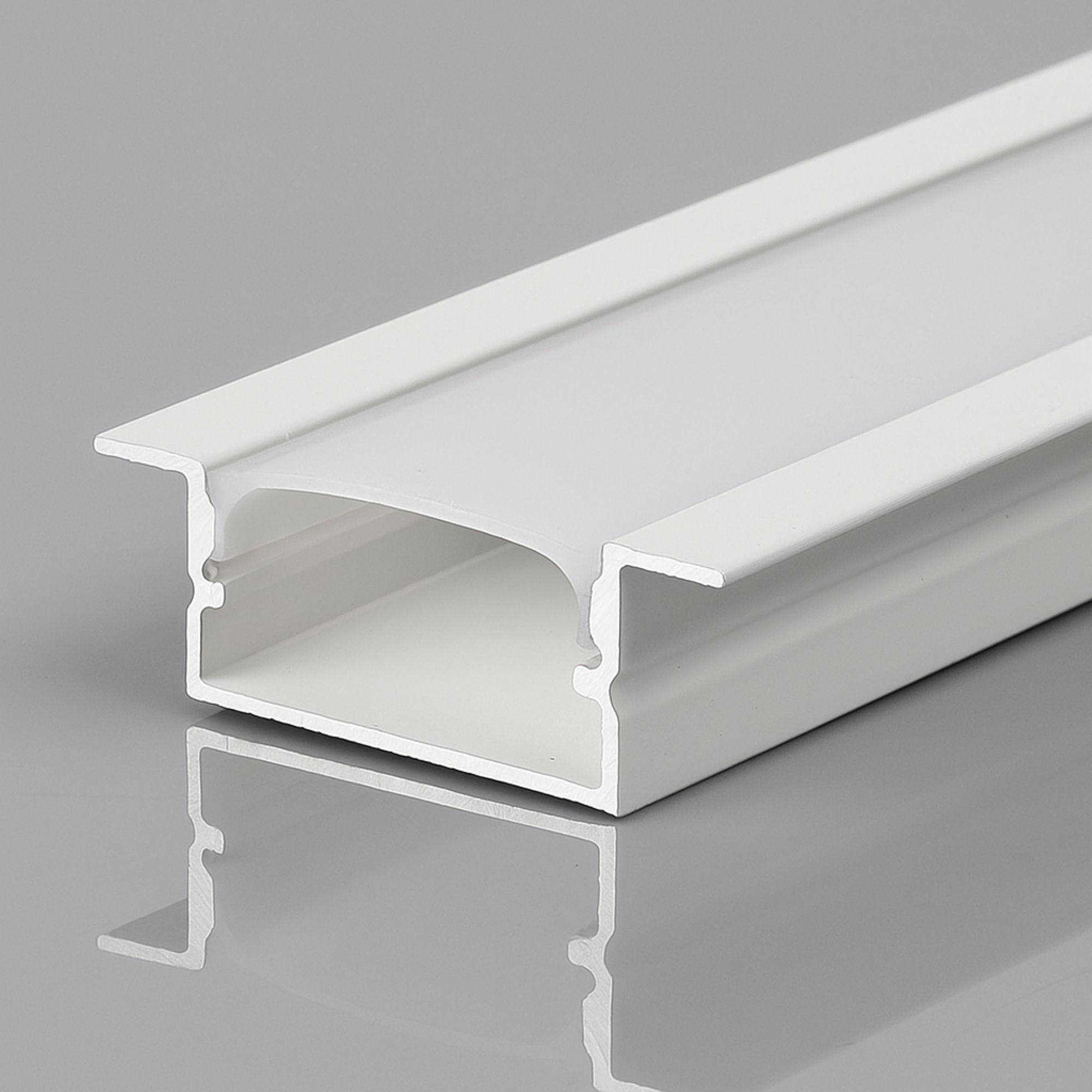 Perfil tira LED empotrable con difusor - 28x10mm - Tira LED ≤15mm - 2 metros - 0,6mm (1)