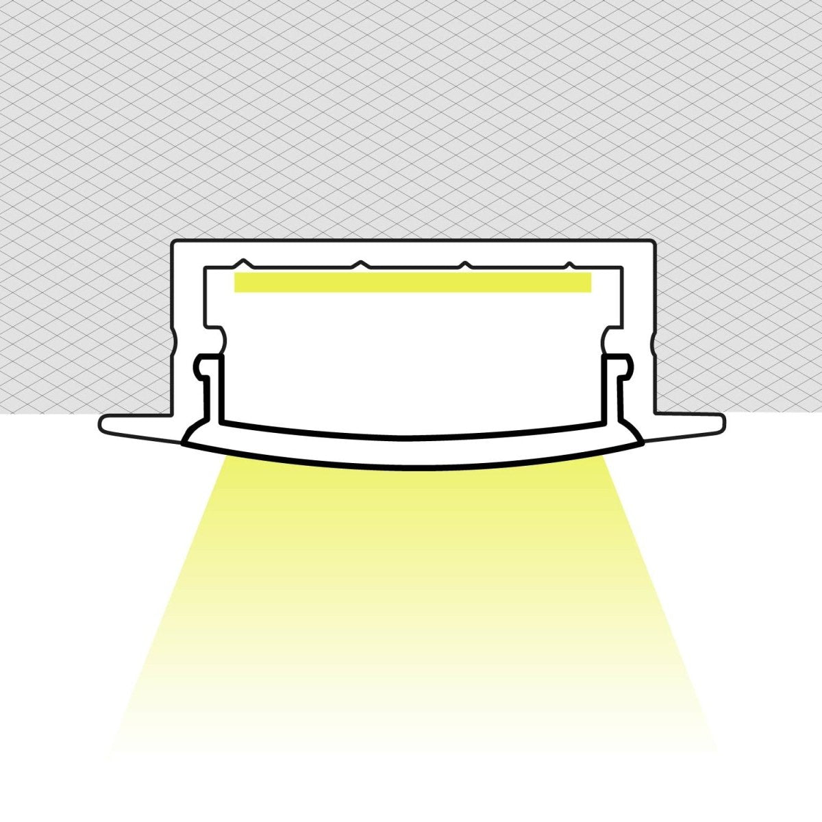 Perfil tira LED empotrable con difusor - 28x10mm - Tira LED ≤15mm - 2 metros - 0,6mm - Barcelona Led-Accesorios