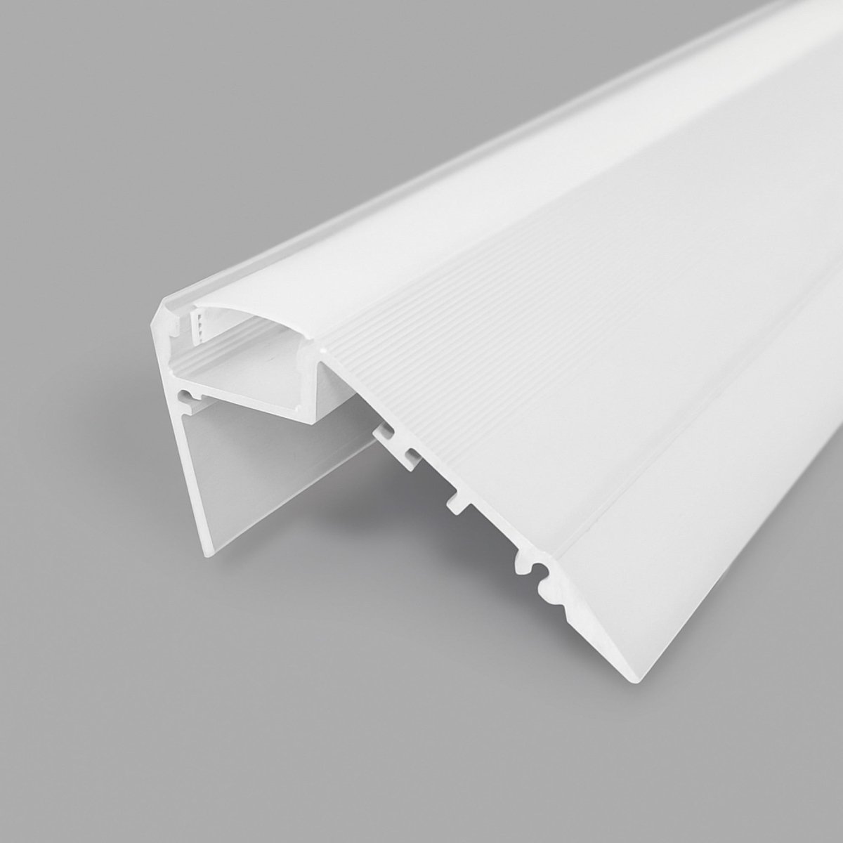 Perfil tira LED de superficie para esquinas con difusor - 54mm - Tira LED ≤12 mm - 2 metros - 1mm - 320g/m - Barcelona Led-Accesorios