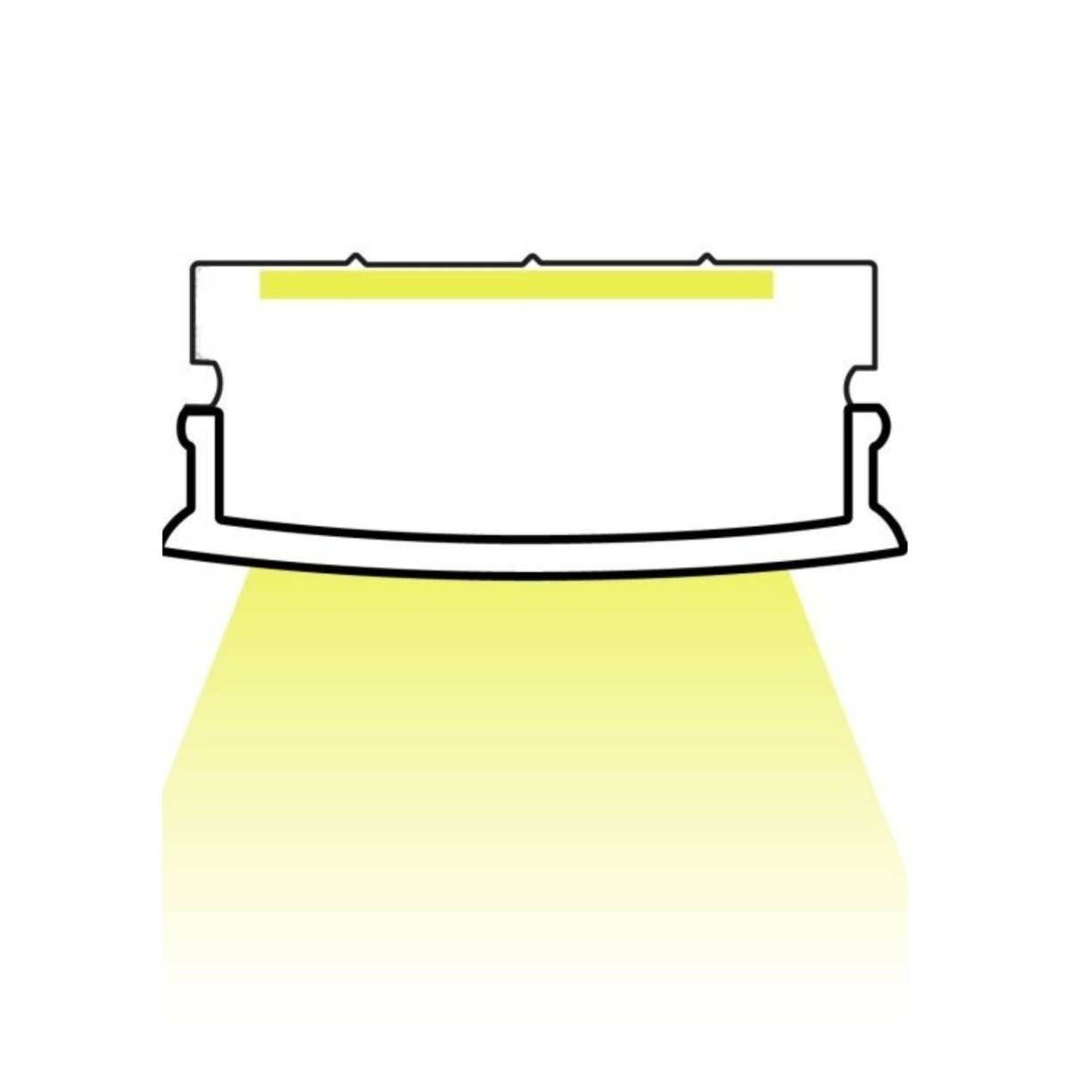 Perfil tira LED de superficie con difusor - 20x10mm - Tira LED ≤15mm - 2 metros - 0.65mm - 21g/m - Barcelona Led-Accesorios