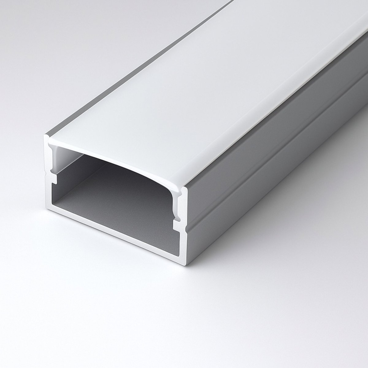 Perfil tira LED de superficie con difusor - 20x10mm - Tira LED ≤15mm - 2 metros - 0.65mm - 21g/m - Barcelona Led-Accesorios