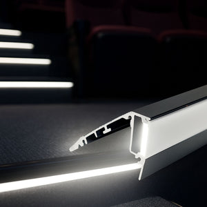 Perfil tira LED para escaleras - 54mm - Con difusor - 2 metros - 1mm - 360g/m (3)