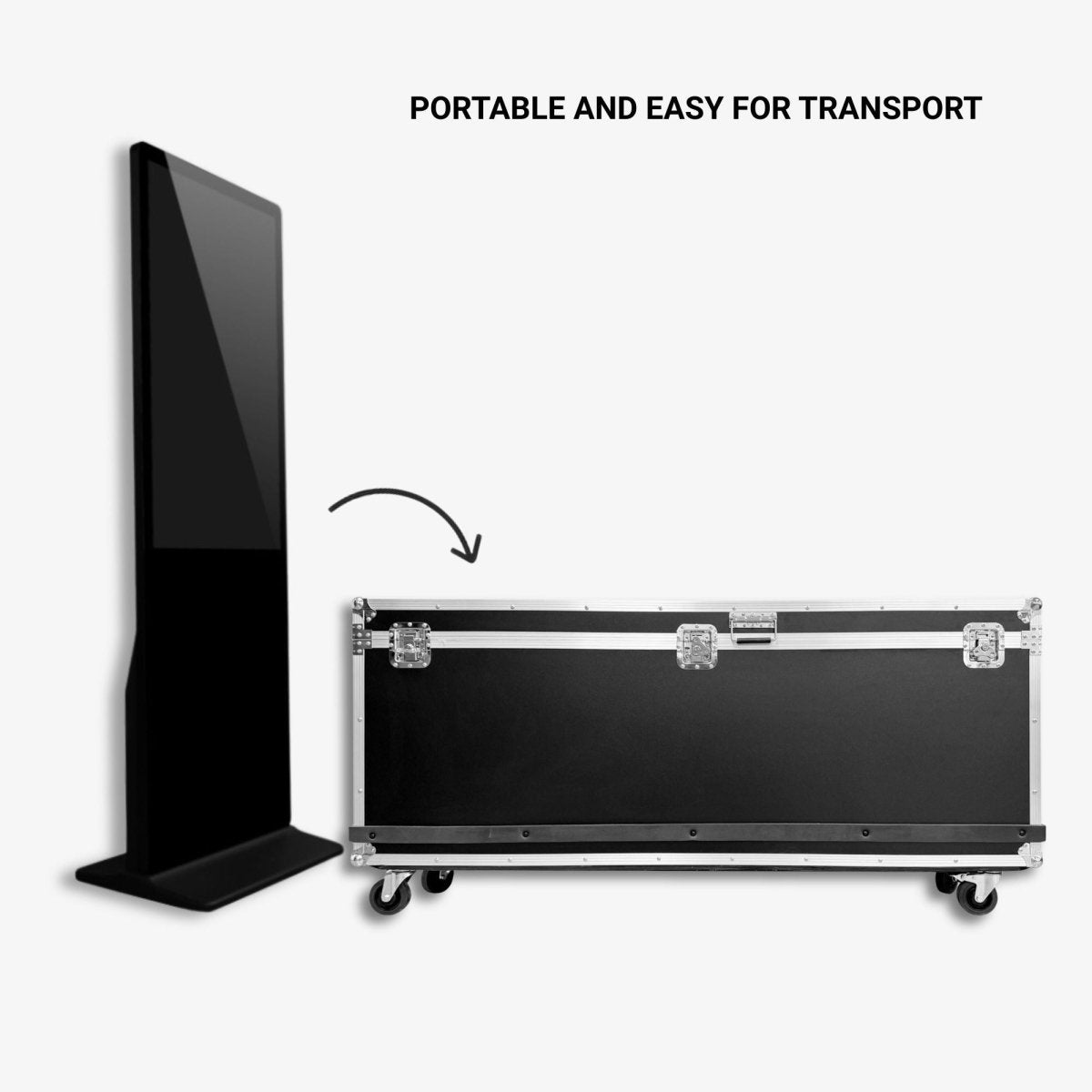 Flight Case para Tótem LCD DLS43 - con Foam, Ruedas y Asas – Transporte Seguro en Ferias y Eventos - Barcelona Led-Accesorios