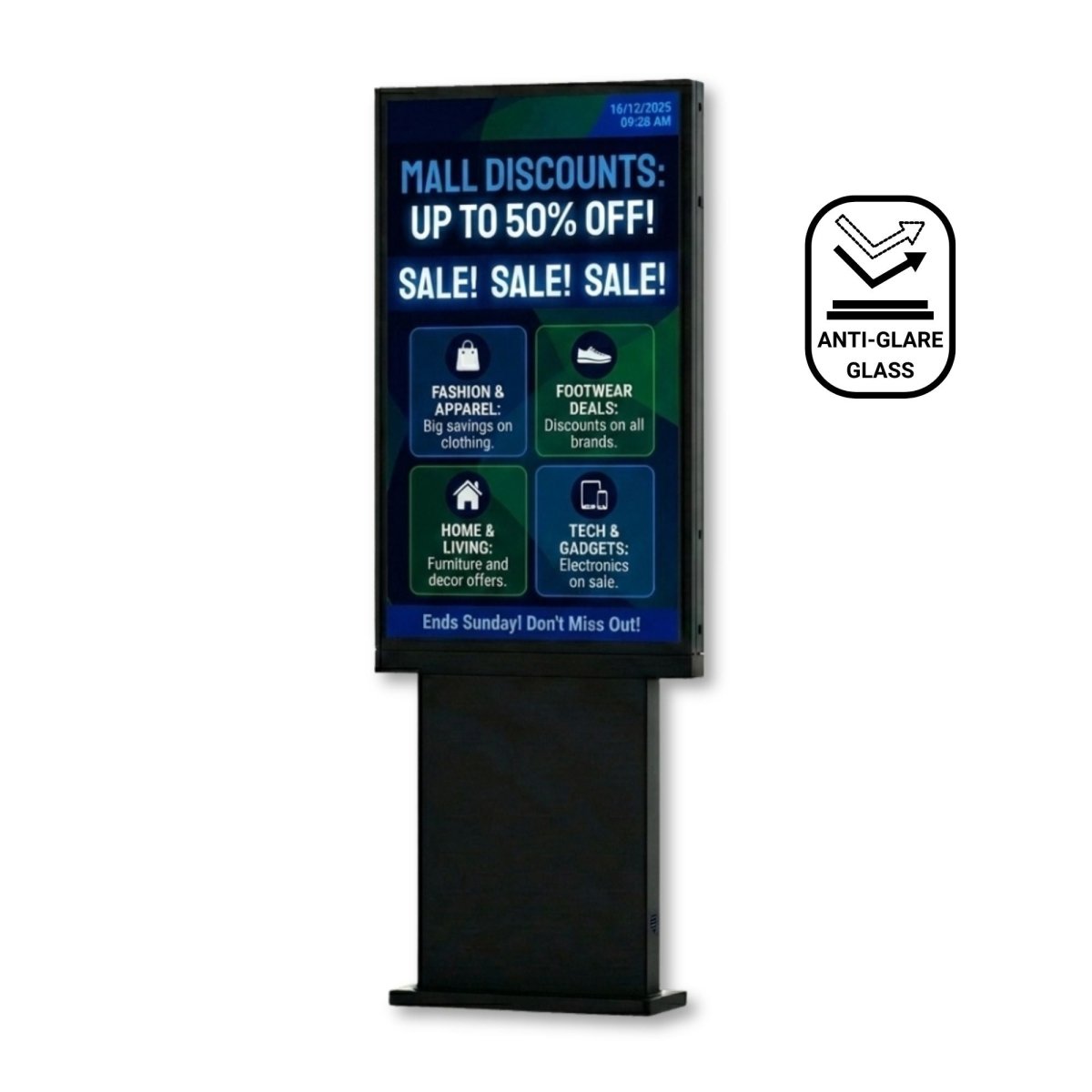 Display Exterior 55" 4K - Cristal Anti-reflejo - Android 13 - 4GB+64GB - Outdoor - Barcelona Led-Signage