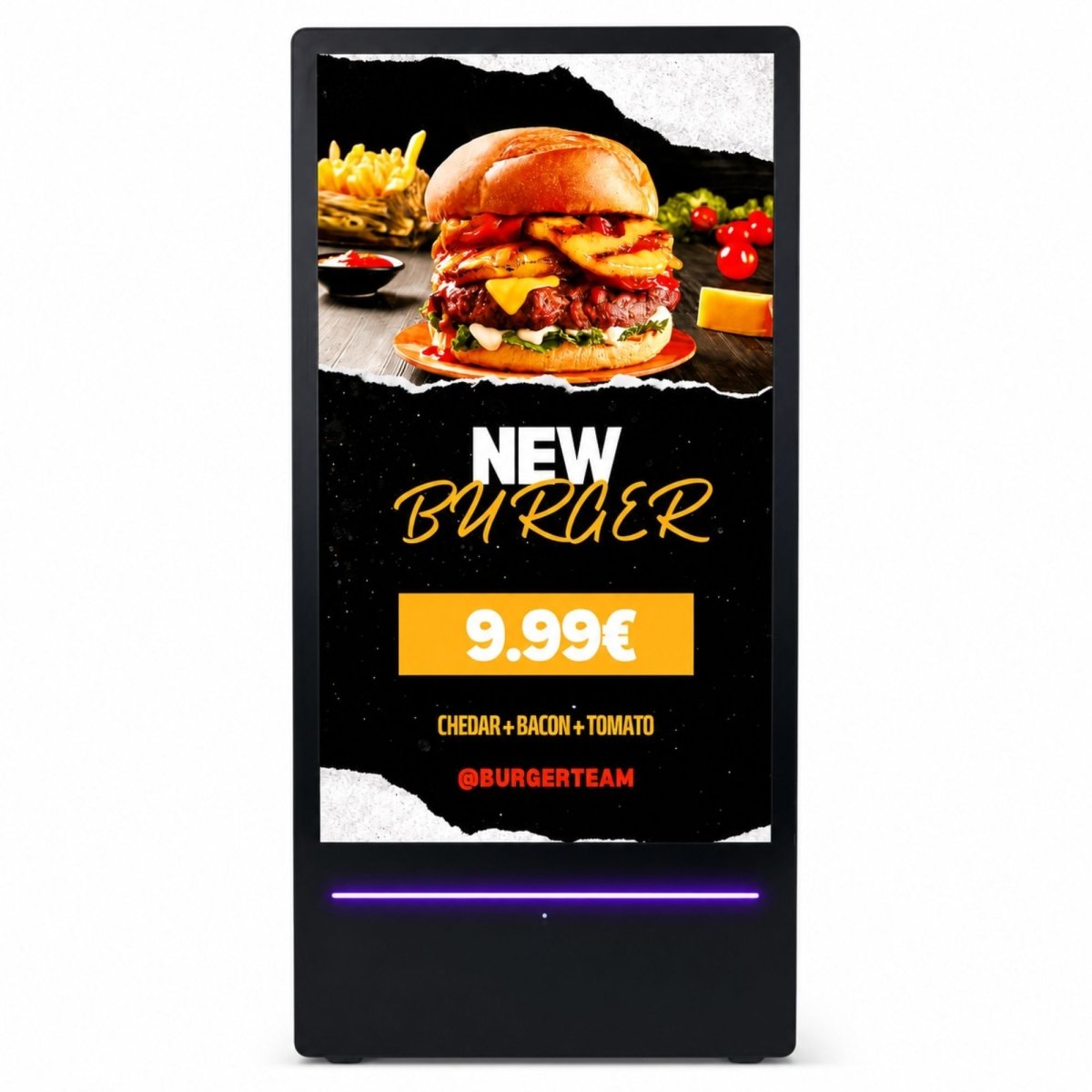 Display publicitario portátil 43'' exterior - LCD full HD - Con ruedas y batería - Barcelona Led-Signage