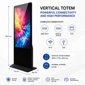 Tótem Publicitario Digital 55'' Full HD - Android 13 - Cartelería Vertical Interior - No táctil (6)
