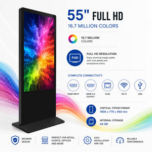 Tótem Publicitario Digital 55'' Full HD - Android 13 - Cartelería Vertical Interior - No táctil (3)