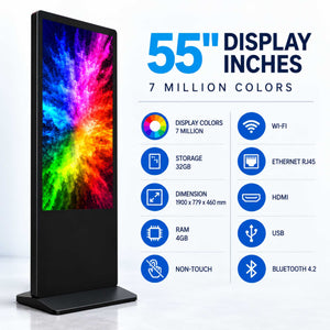 Tótem Publicitario Digital No Táctil 55" Full HD - Android 9 - Cartelería Vertical para Interior (2)
