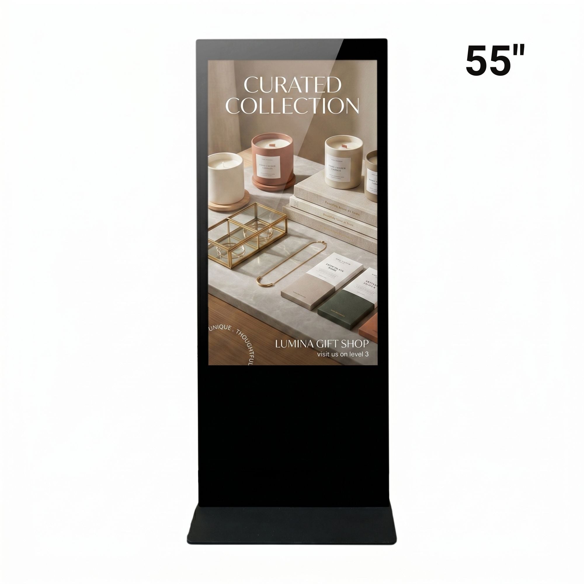 Tótem Publicitario Digital No Táctil 55" Full HD - Android 9 - Cartelería Vertical para Interior