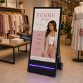 Écran publicitaire portable d'intérieur 43 pouces avec roulettes et batterie - Écran LCD Full HD 3