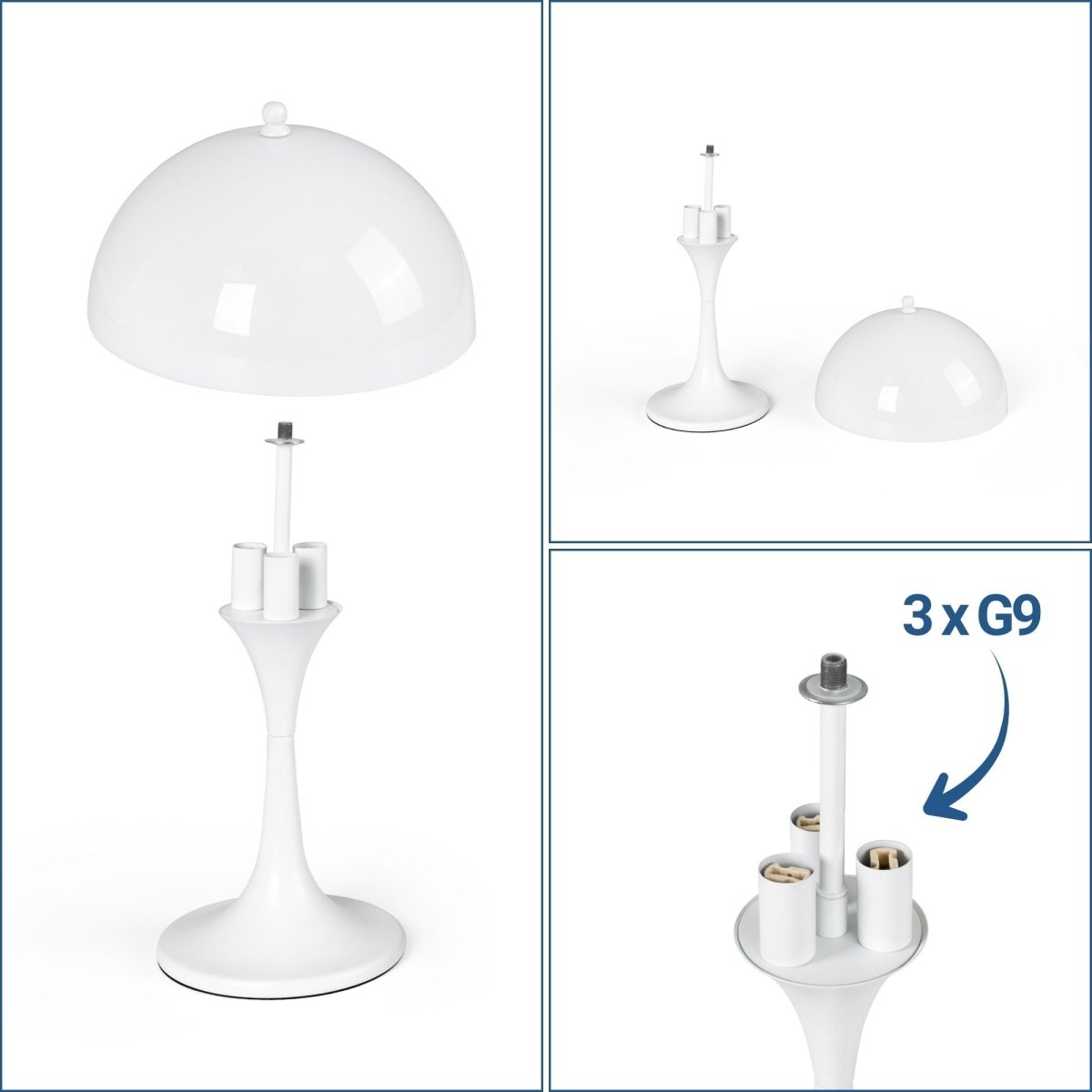 Lámpara de mesa de diseño "MART" - 3 x G9 - Barcelona Led-Decoración