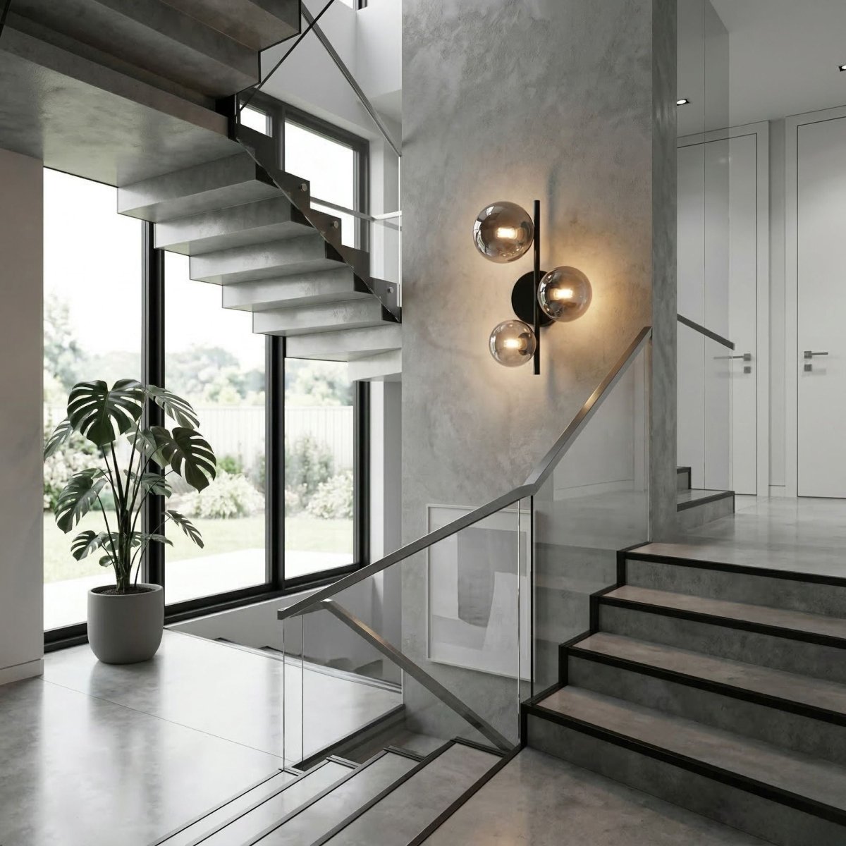 Aplique de pared con esferas de cristal "CATY" - 3 x G9 - Barcelona Led-Decoración