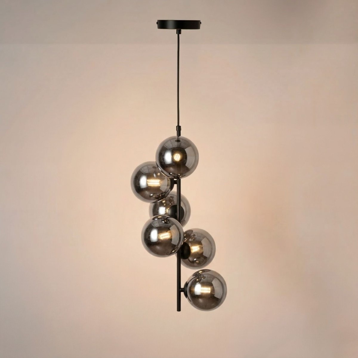 Lámpara colgante con esferas de cristal "ROMEE" - 6 x G9 - Barcelona Led-Decoración