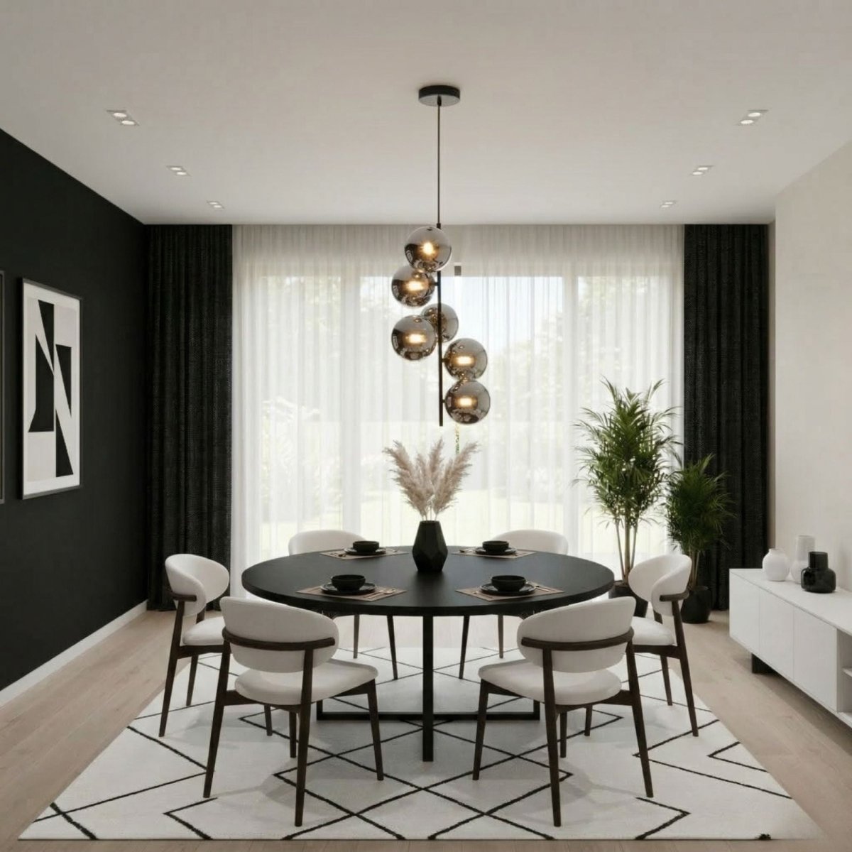 Lámpara colgante con esferas de cristal "ROMEE" - 6 x G9 - Barcelona Led-Decoración