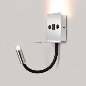 Aplique de pared para lectura "SLANGE 2" - 3W + 6W - Puerto USB + USB-C - Barcelona Led-Decoración