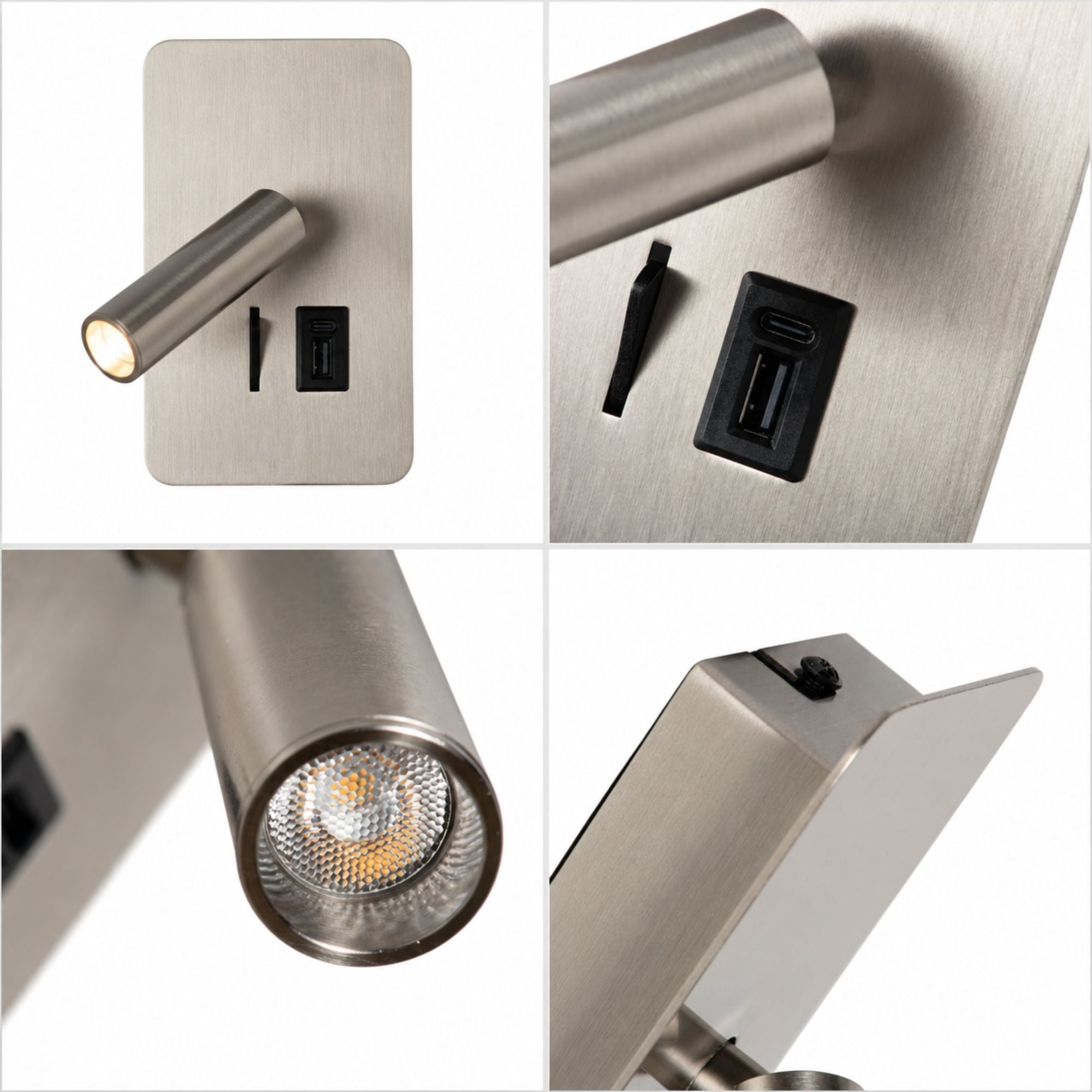 Aplique de pared "ALIX" - 3W - 2600K - USB+USB-C - Instalación superficie (5)