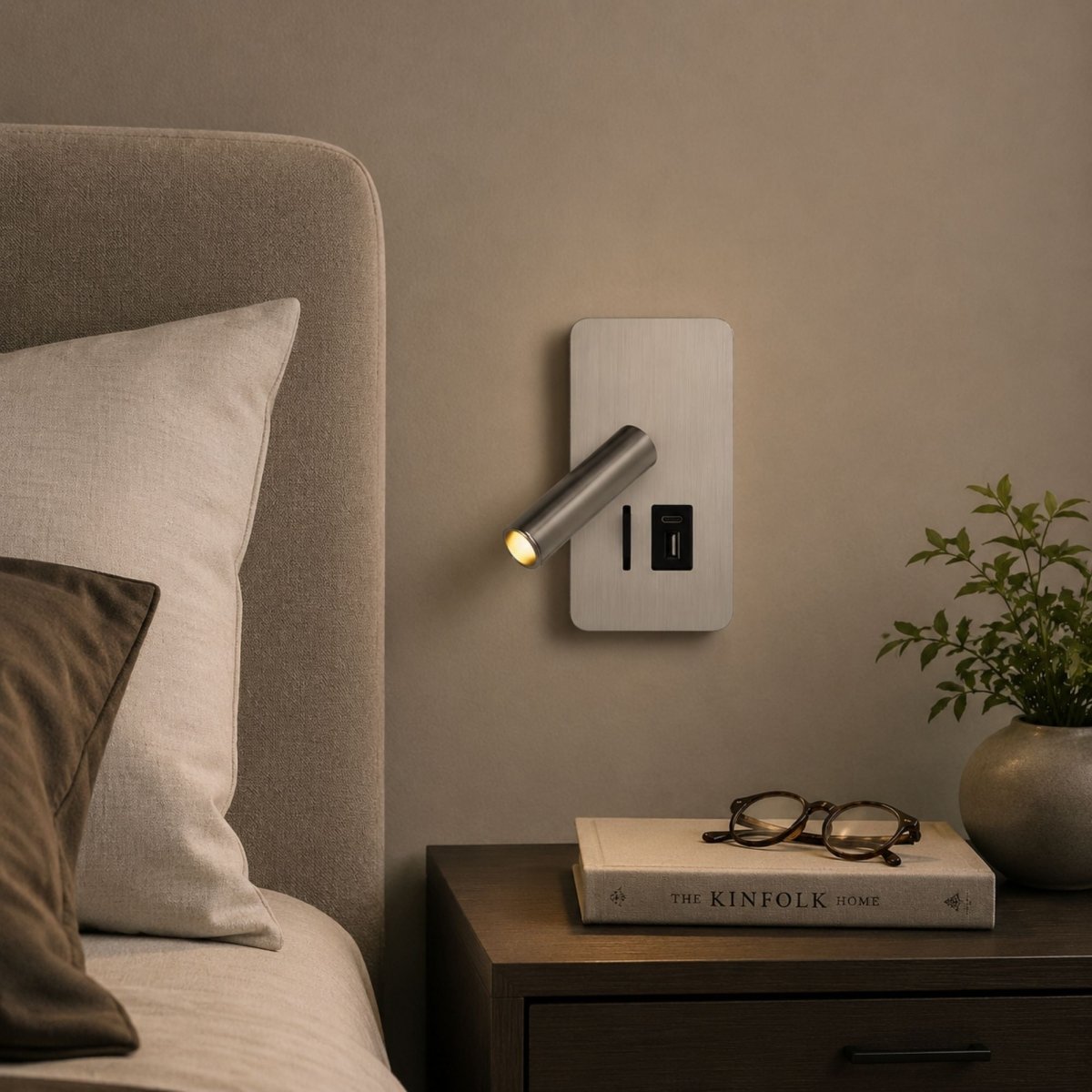 Aplique de pared "ALIX" - 3W - 2600K - USB+USB-C - Instalación superficie | | Barcelona Led