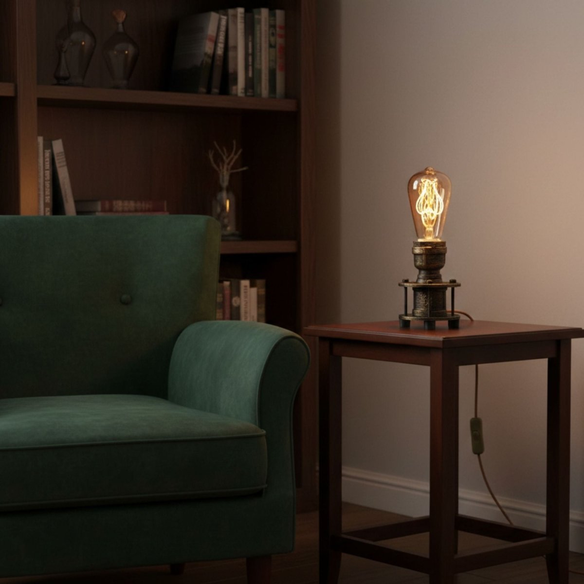 Lámpara de mesa vintage color bronce E27 - Barcelona Led-Decoración