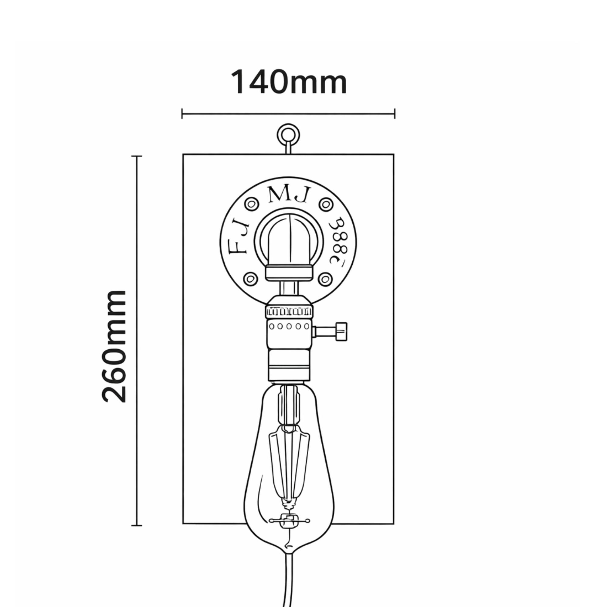 Aplique de pared estilo industrial de madera y metal "Older" - E27 (8)