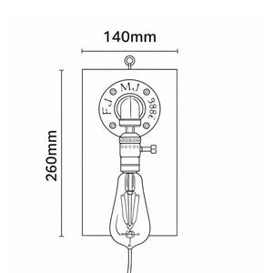 Aplique de pared estilo industrial de madera y metal "Older" - E27 (8)